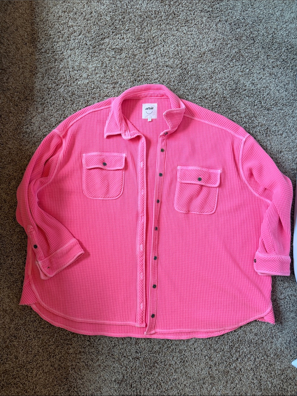 Aerie Neon Pink Lumberjane Shacket - L